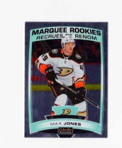 2019 20 UD O Pee Chee Platinum Max Jones 167 Marquee Rookies Anaheim