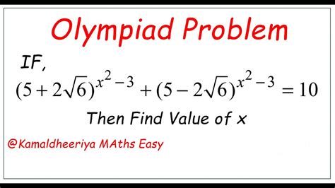 Most Difficult Olympiad Problem Of Quadratic Equation Kamaldheeriya