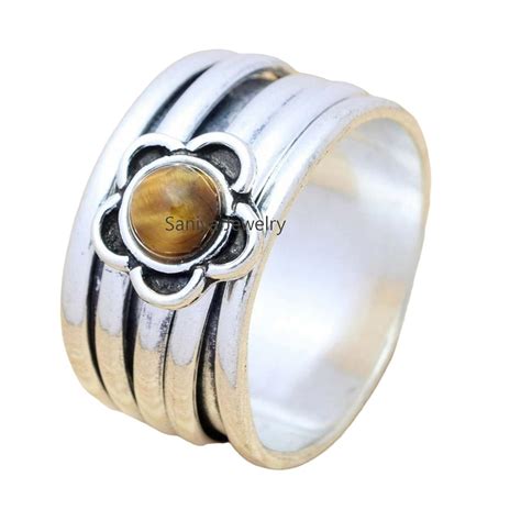 Amazon Handmade Round Tiger Eye Gemstone Solid 925 Sterling Silver