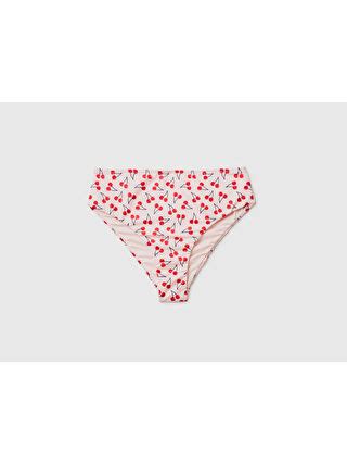 United Colors Of Benetton Kadın Toz Mavi Meyve Desenli Yüksek Bel Bikini Alt S000308193 17234