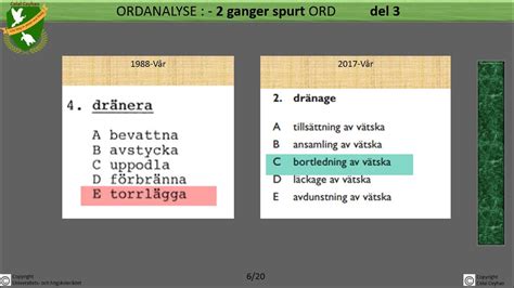 H Gskoleprovet Ord Kurs Ordanalyse Flere Ganger Spurte Ord Del