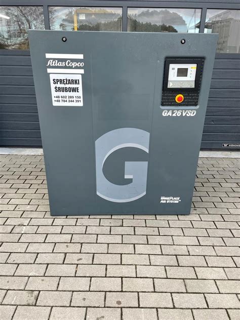 KOMPRESOR ŚRUBOWY ATLAS COPCO 26kw 26 VSD FF FALOWNIK OSUSZACZ ga26