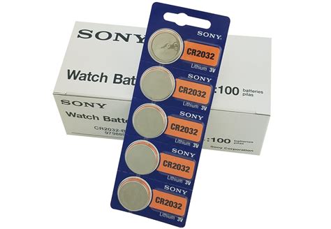 SONY CR2032 3V Lithium Button Cell Pack 5 Batteries Per Pack