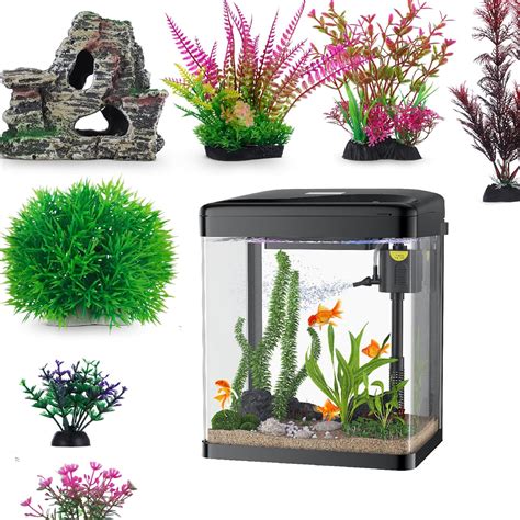 Amazon PONDON Aquarium Combo 2 Gallon Fish Tank With 8PCS Large