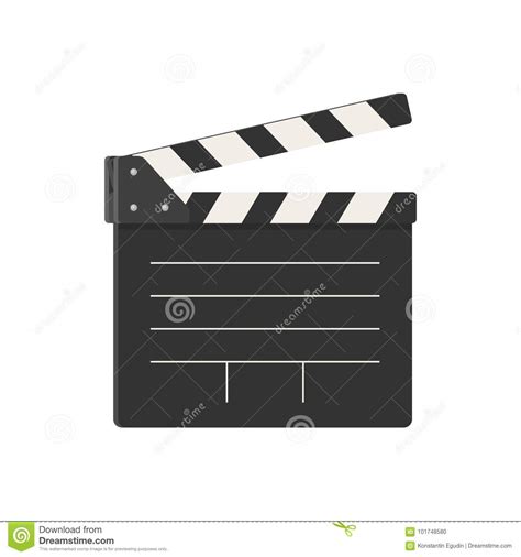 Movie Clapperboard On White Stock Vector Illustration Of Chalkboard