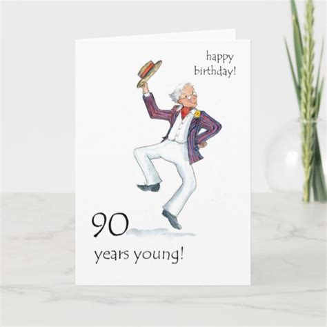 90th Birthday Card Man Dancing Zazzle