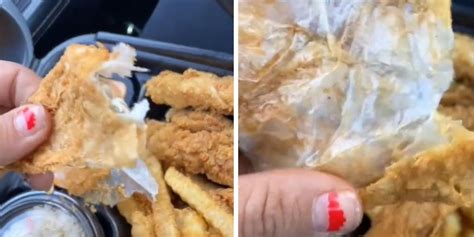 Woman Discovers That Her Fried Chicken Order Is Actually Fried Paper