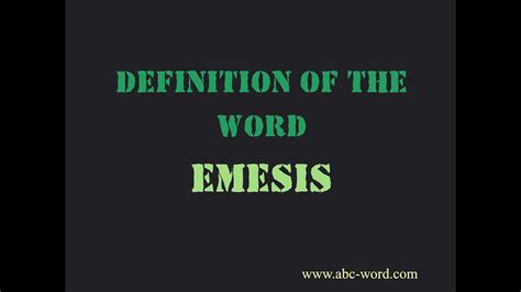 Definition of the word "Emesis" - YouTube