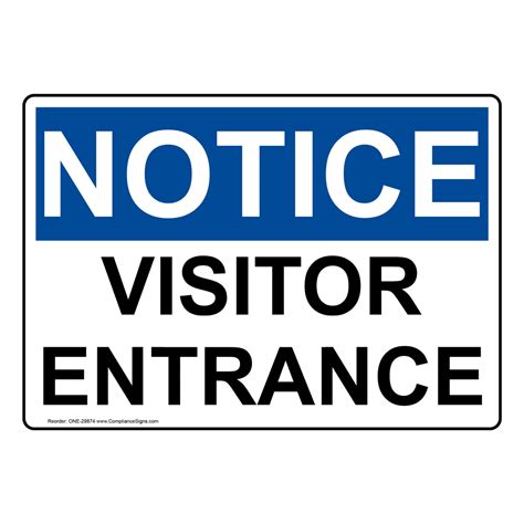 Portrait Osha Visitor Entrance Sign Onep 29874