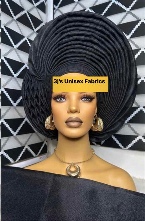 African Aso Oke Auto Gele Ipele And Fila Ready To Wear Gele Nigeria