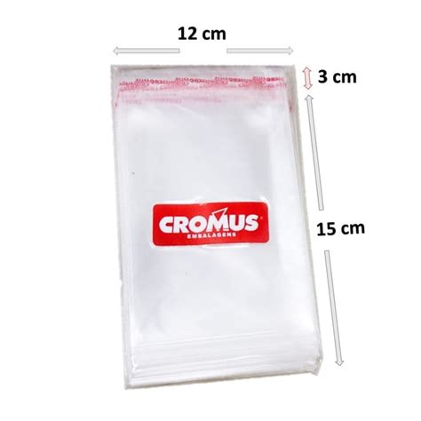 Saco Adesivado 12x15 Transparente Cromus C 1000 Unidades Elo7