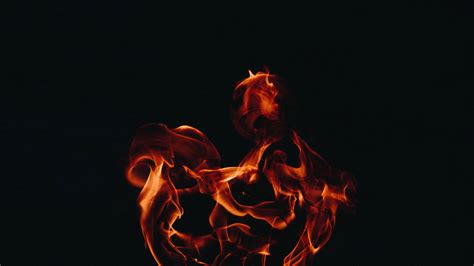 Fire Flame Dark Background K Hd Wallpaper