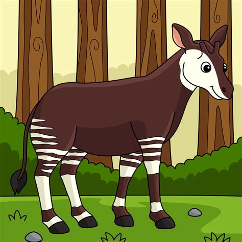 Okapi Animal Colored Cartoon Illustration 19943176 Vector Art At Vecteezy