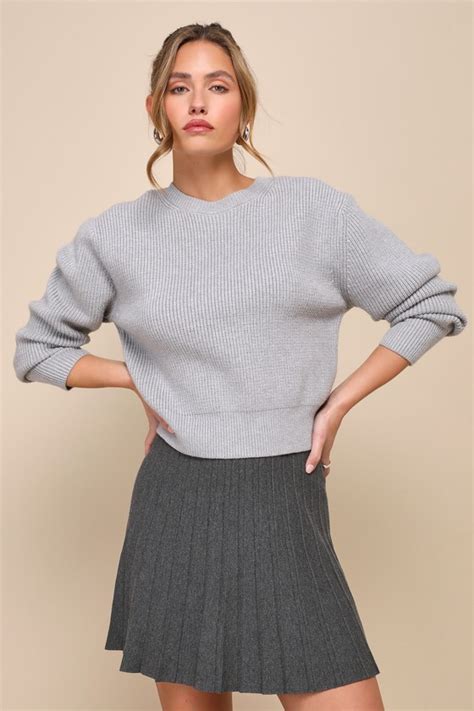 Heather Grey Sweater Crew Neck Sweater Pullover Sweater Lulus