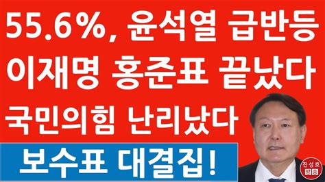 긴급 윤석열 급반등 충격의 여론조사 이재명 홍준표 충격 유승민 원희룡 멘붕 국민의힘 난리났다 진성호의 직설