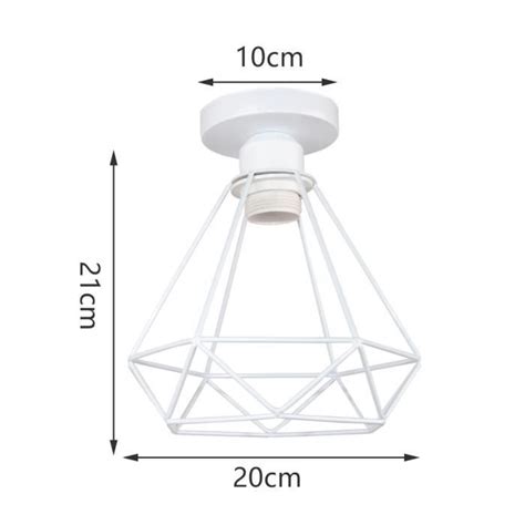 Count Lustre R Tro Plafonnier Industrielle En M Tal Cage Blanc Pcs