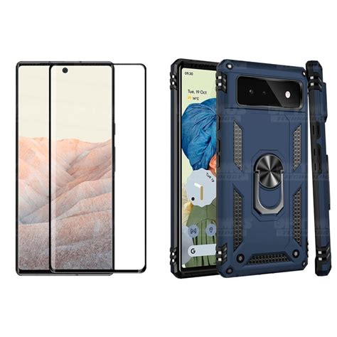 Vidrio Templado Y Estuche Protector Para Google Pixel Color Azul