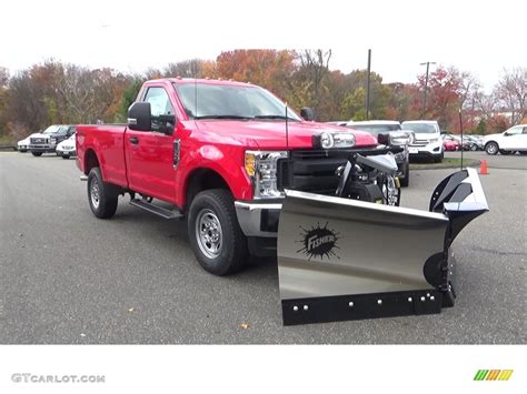 2017 Race Red Ford F350 Super Duty Xl Regular Cab 4x4 Plow Truck