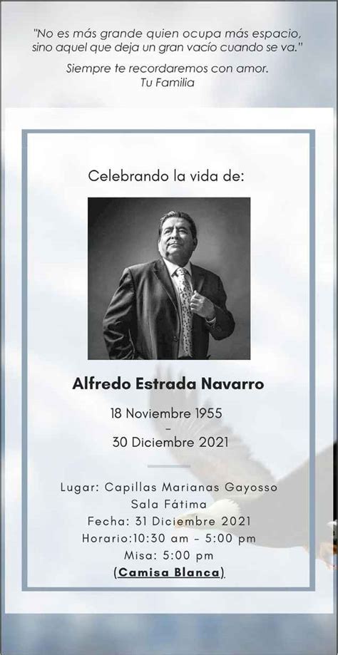 Alfredo Estrada Navarro Obituario Esquela