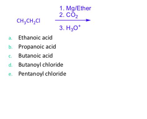 Solved Mg Ether Co Ch Ch C H O A Ethanoic Acid Chegg