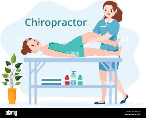 Chiropractor Flat Cartoon Hand Drawn Templates Illustration Of Patient