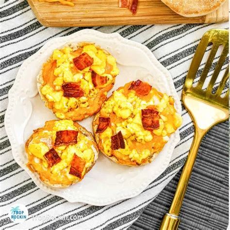 Air Fryer English Muffin Breakfast Pizza Trop Rockin