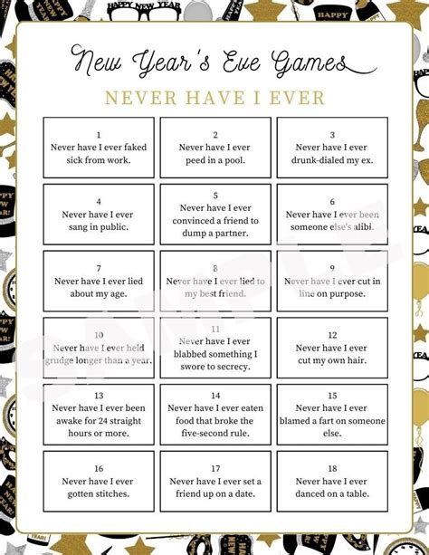 New Years Eve Games Free Printables Eve Game New Years Eve