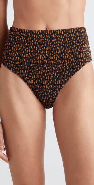 Toteme Print Smocked Bikini Bottoms In Tortoise Print At Nordstrom