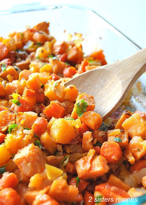 Oven Roasted Sweet Potatoes Butternut Squash Carrots With Olive Oil And