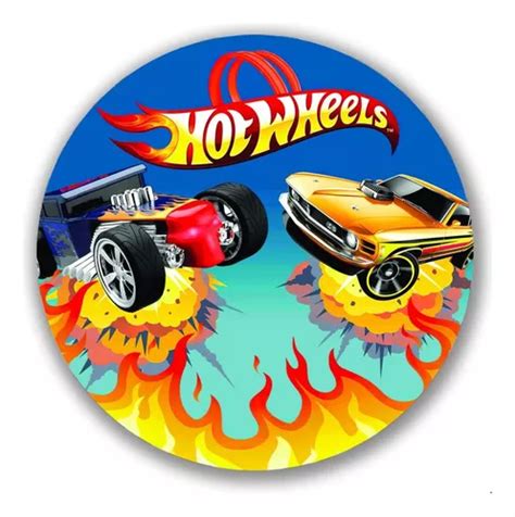 Painel Redondo Hot Wheels Tecido Sublimado X Parcelamento Sem Juros