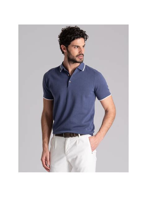 Polo Uomo Mezza Manica In Maglia Calata Con Contrasti Invidia 1973