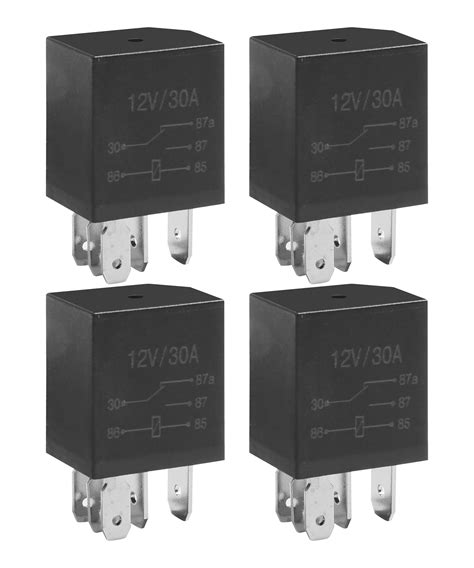 Zlirfy 4 Pieces 5 Pin Relayautomotive Starte Relay 12v 30a