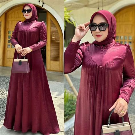 Jual Modena Collections Gamis Polos Simpel Elegan Santorini Silk