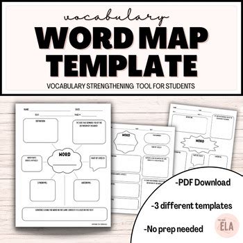 vocabulary word map graphic organizer  therealela tpt
