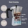 VonShef Stovetop Coffee Maker 6 Cup Aluminium Italian Espresso Maker