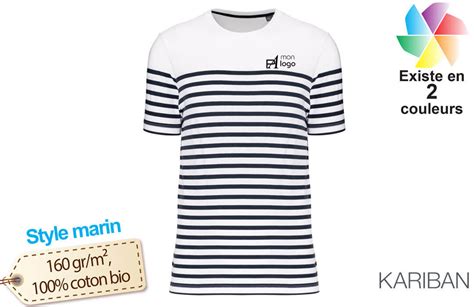 T Shirt Marini Re En Coton Bio Pour Homme Publicitaire Personnalis