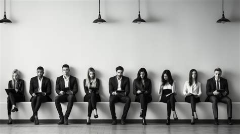 Premium Photo Group Of Business People Waiting For Job Interview In