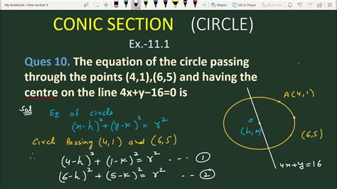 Find The Equation Of The Circle Passing Through The Points And