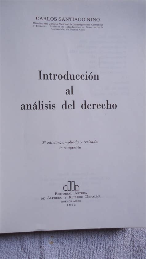 Introducci N Al An Lisis Del Derecho Segunda Edici N Ampliada Y