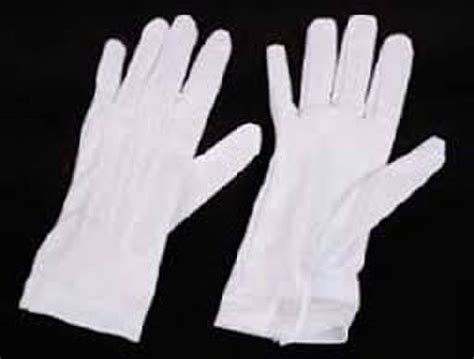 White Nylon Parade Glove With Snap