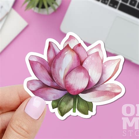 Lotus Flower Sticker Etsy