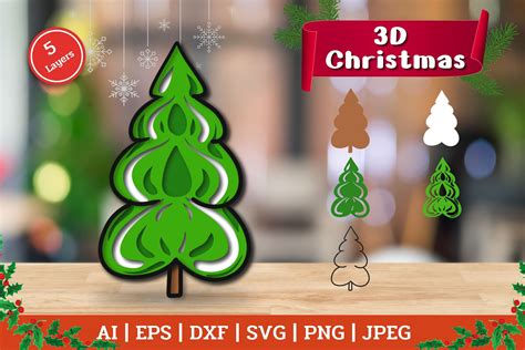 3D Layered Christmas Tree Graphic By Chorry Studio Creative Fabrica