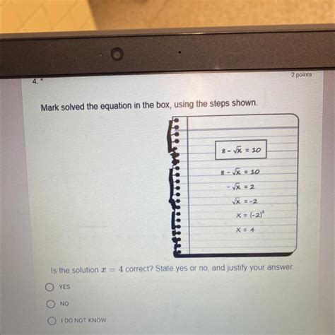 Mark Solved The Equation In The Box Using The Steps Shown 8 X 108