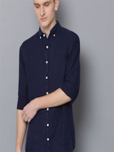 Buy Gant Men Blue Regular Fit Solid Casual Shirt Shirts For Men