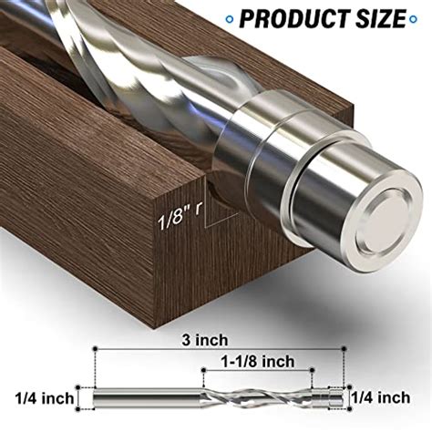 MEIGGTOOL 1 4 Inch Diameter Spiral Flush Trim Router Bits Up Cut Flush