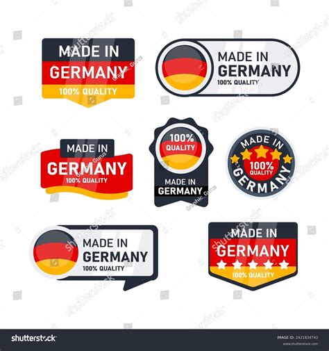 Made Germany Sign Set Product Labels Stock Vector Royalty Free