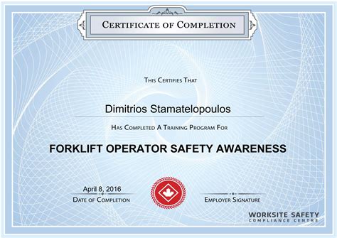 Forklift Operator Certificate Pdf