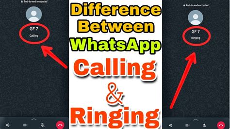 Calling And Ringing Difference On Whatsapp Call Youtube