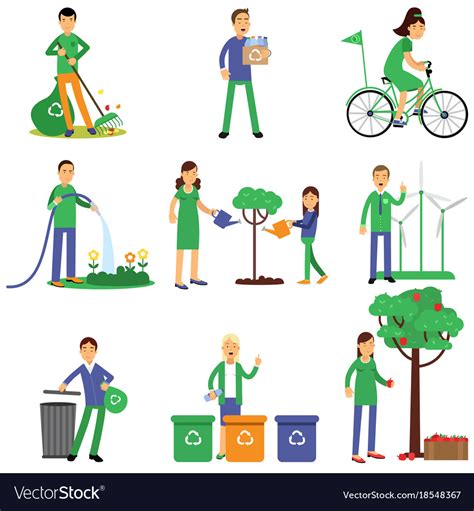 People volunteers cartoon characters contributing Vector Image