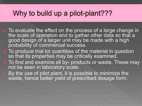 Pilot Plant Scale Up For Parenteral Dosage Form Ppt